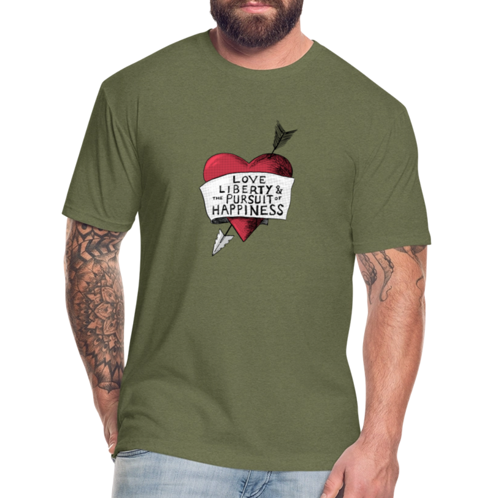 Love, Liberty | Men's Tee - heather military green