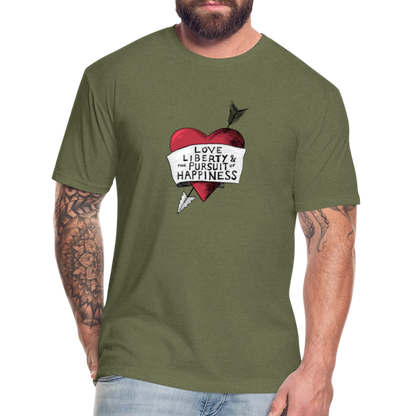Love, Liberty | Men's Tee - heather military green