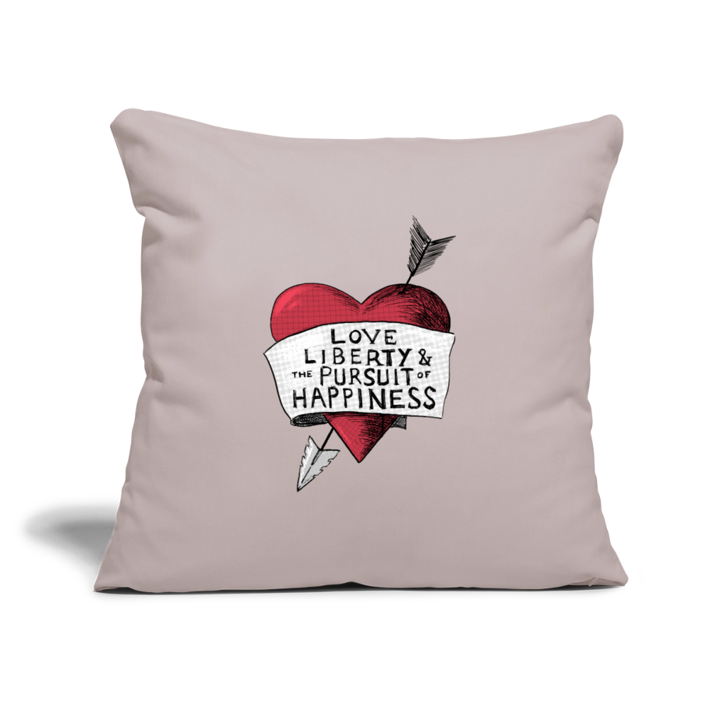 Love, Liberty | Throw Pillow Cover - light taupe