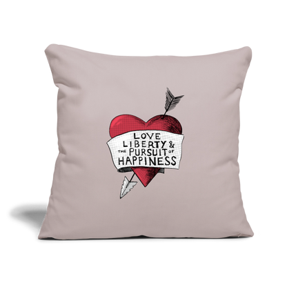 Love, Liberty | Throw Pillow Cover - light taupe