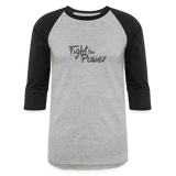 Fight the Power | Baseball Tee - heather gray/black