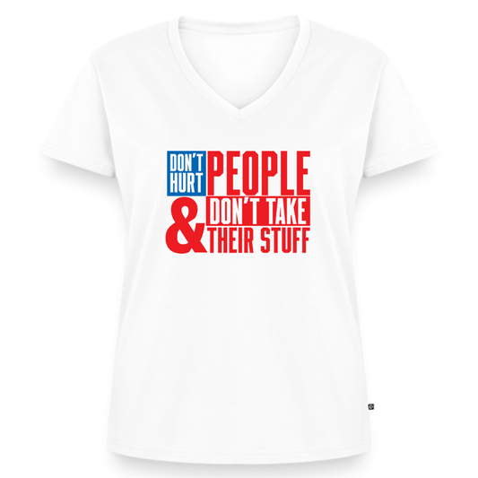 Don't Hurt People | America | Women's V-Neck Tee - white