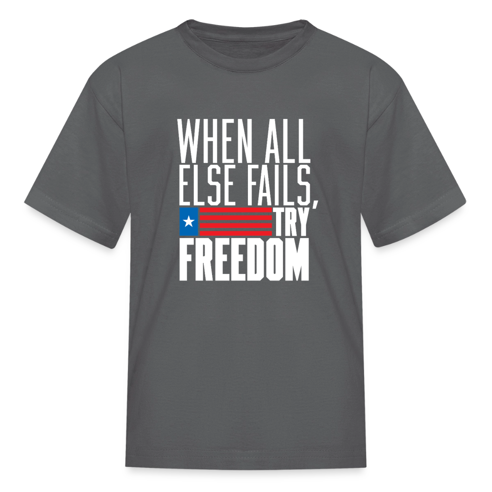 Try Freedom | Youth Tee - charcoal