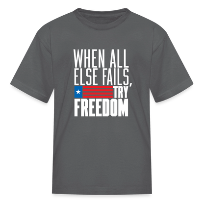 Try Freedom | Youth Tee - charcoal