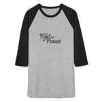 Fight the Power | Baseball Tee - heather gray/black