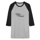 Fight the Power | Baseball Tee - heather gray/black