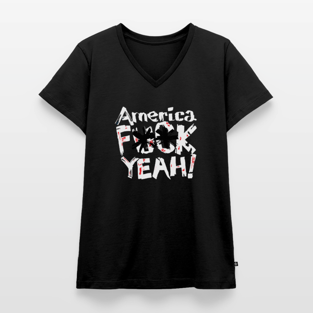 America F**k Yeah! | Women's V-Neck Tee - black