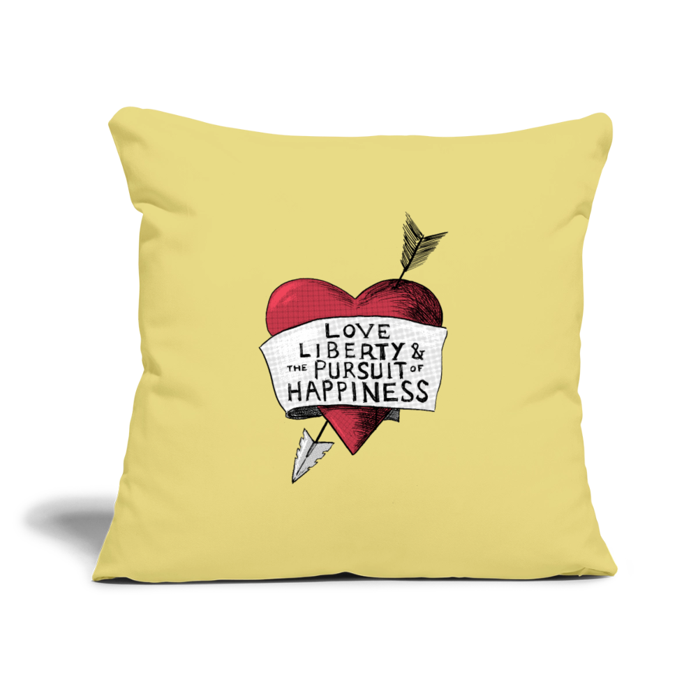 Love, Liberty | Throw Pillow Cover - washed yellow
