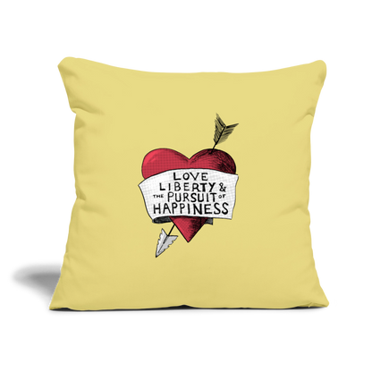 Love, Liberty | Throw Pillow Cover - washed yellow