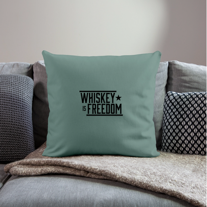 Whiskey is Freedom | Throw Pillow Cover - cypress green