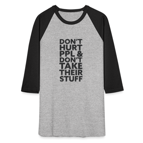 Don't Hurt People | Baseball Tee - heather gray/black