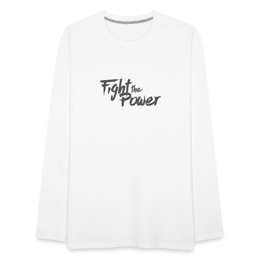 Fight the Power | Men's Long Sleeve Tee - white