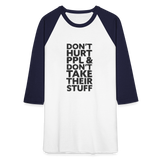 Don't Hurt People | Baseball Tee - white/navy