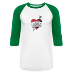 Love, Liberty | Baseball Tee - white/kelly green