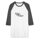 Fight the Power | Baseball Tee - white/charcoal