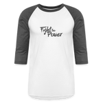 Fight the Power | Baseball Tee - white/charcoal