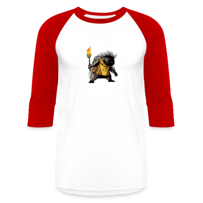 Free the Porcupine | Baseball Tee - white/red