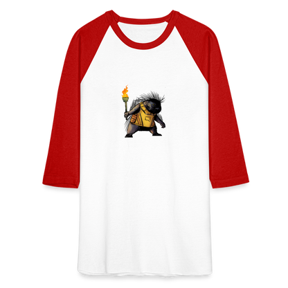 Free the Porcupine | Baseball Tee - white/red