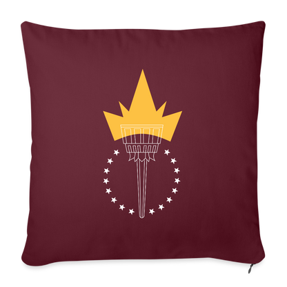 Freedom Torch | Throw Pillow Cover - burgundy