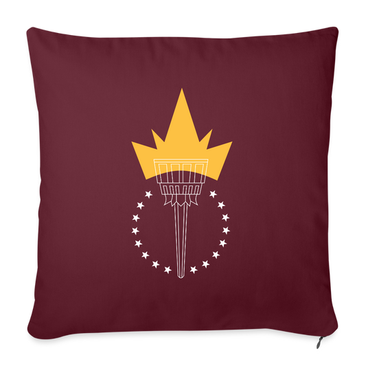 Freedom Torch | Throw Pillow Cover - burgundy