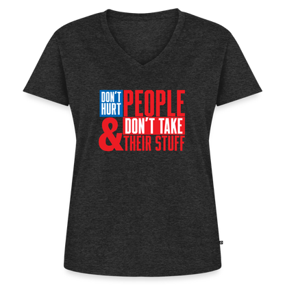 Don't Hurt People | America | Women's V-Neck Tee - heather anthracite