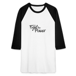 Fight the Power | Baseball Tee - white/black