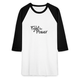 Fight the Power | Baseball Tee - white/black