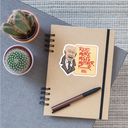 Read More Mises Mother F****r! Sticker - white glossy