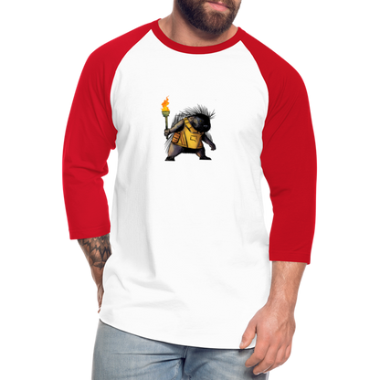 Free the Porcupine | Baseball Tee - white/red