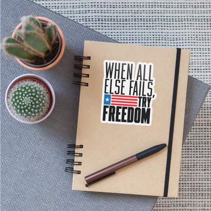Try Freedom Sticker - white matte