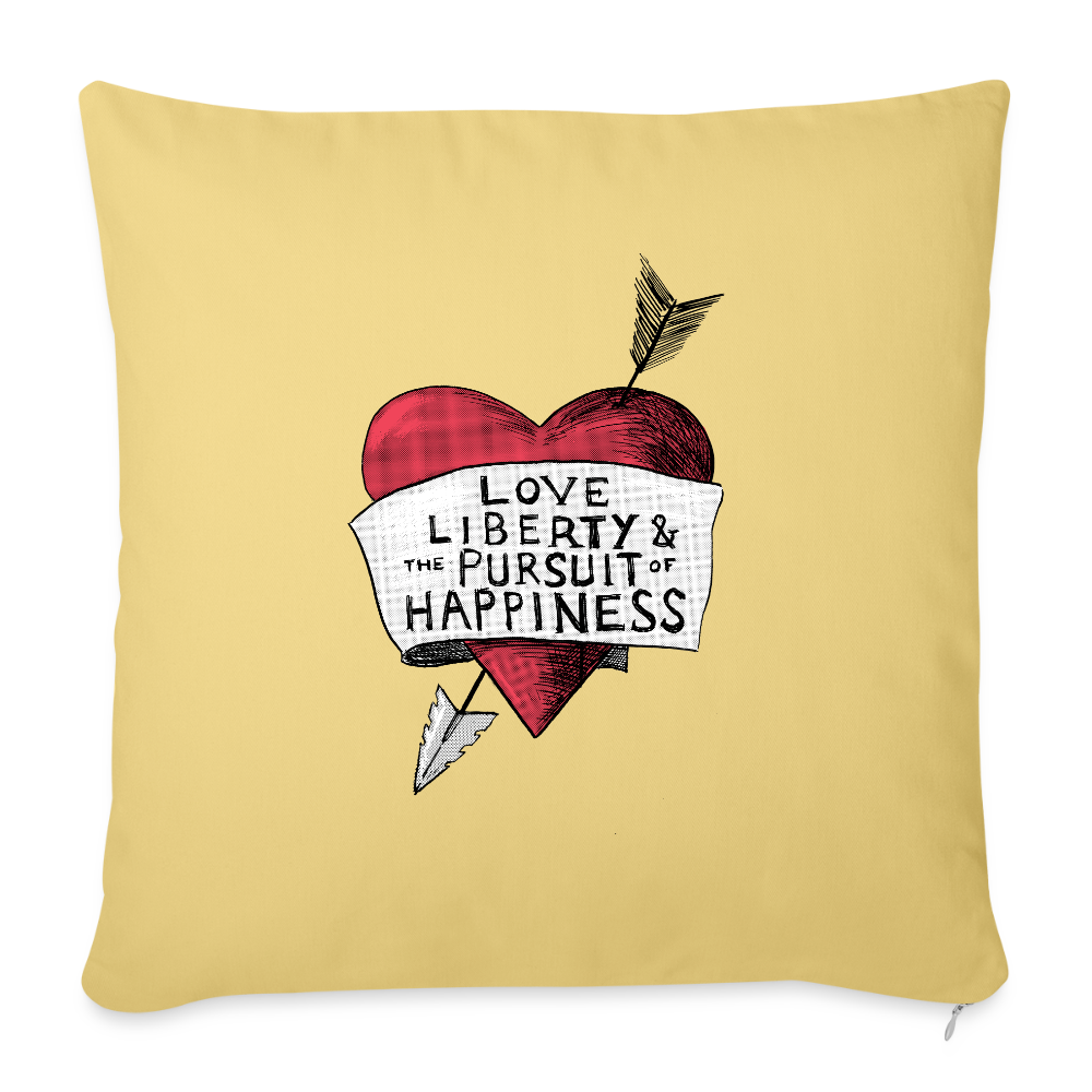 Love, Liberty | Throw Pillow Cover - washed yellow