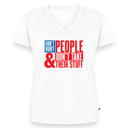 Don't Hurt People | America | Women's V-Neck Tee - white