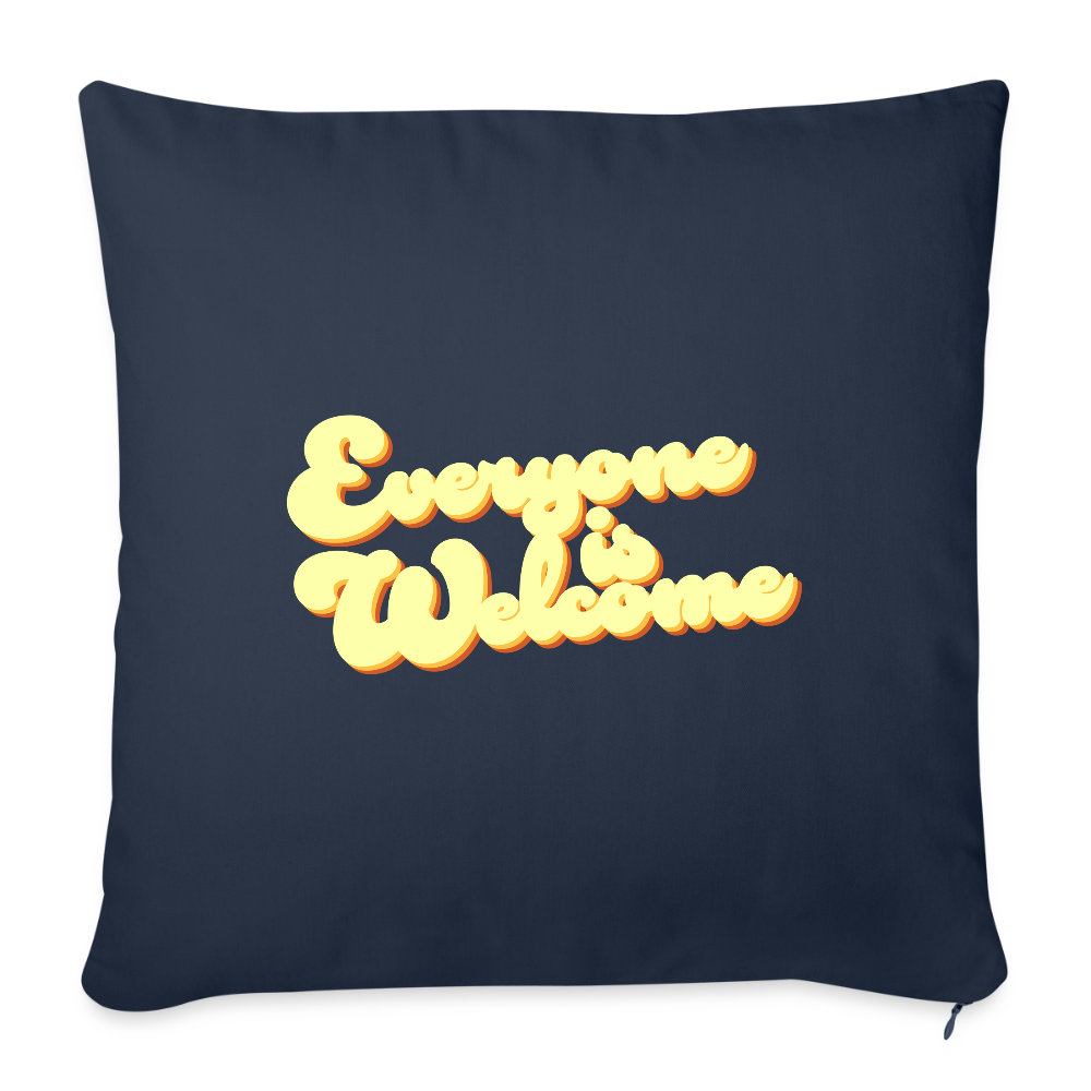 Everyone is Welcome | Throw Pillow Cover - navy