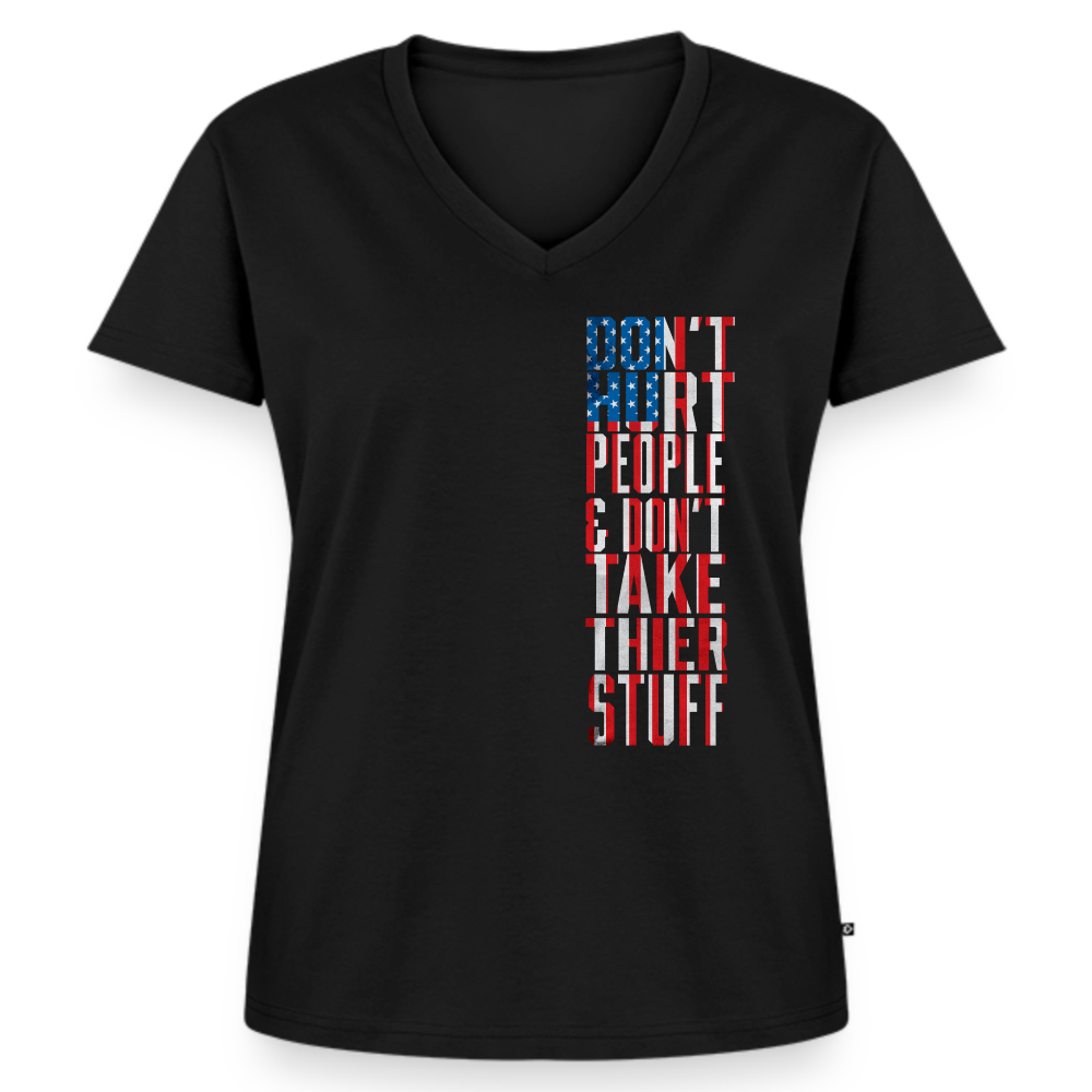 Don't Hurt People | Flag | Women's V-Neck Tee - black