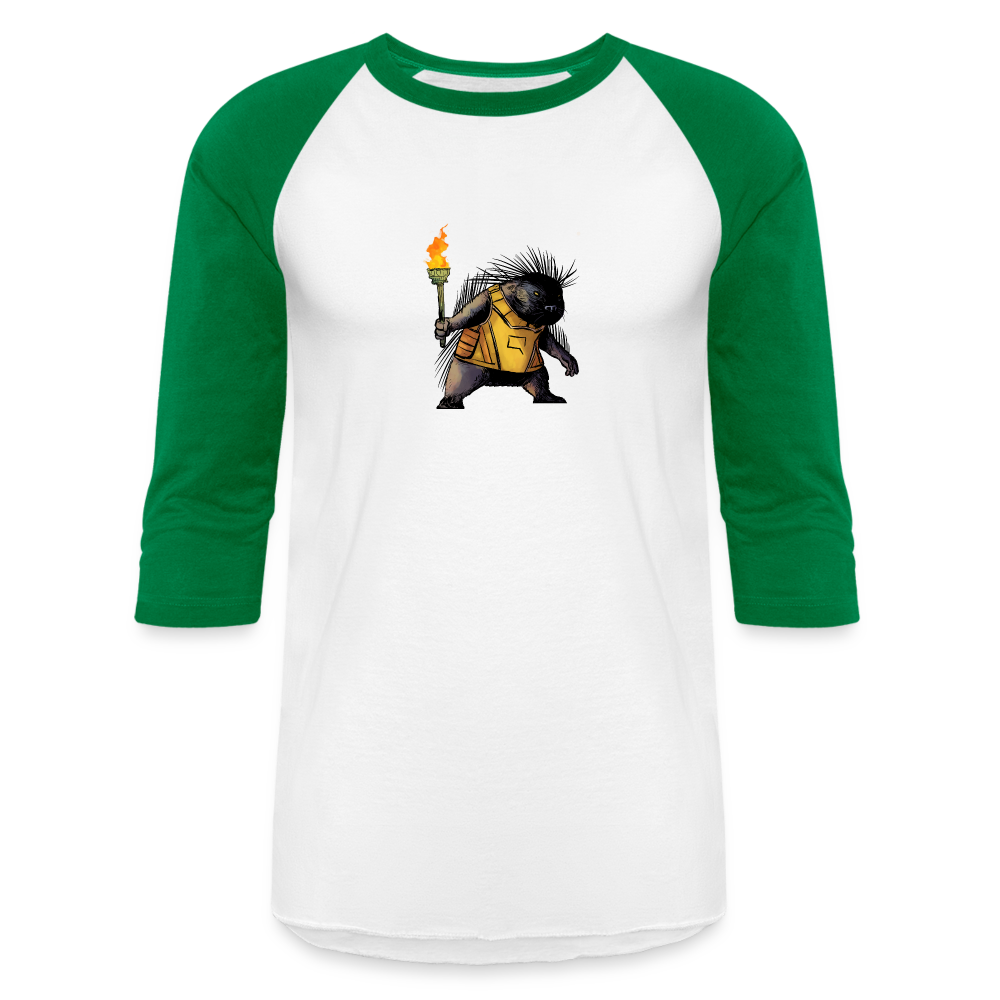 Free the Porcupine | Baseball Tee - white/kelly green