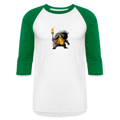 Free the Porcupine | Baseball Tee - white/kelly green