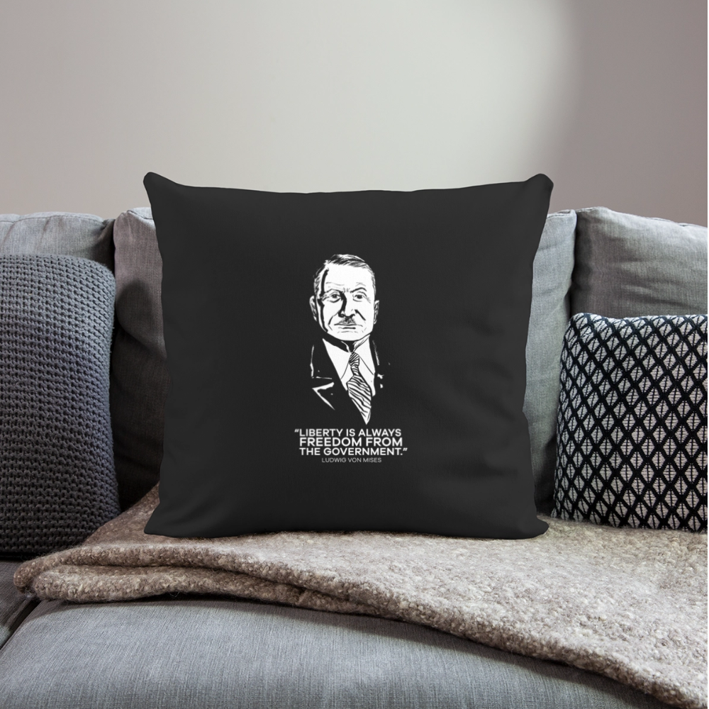Ludwig von Mises Quote | Throw Pillow Cover - black