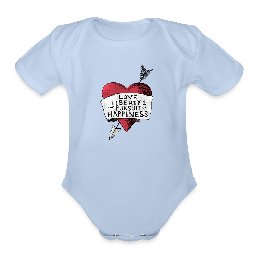 Love, Liberty | Baby Onesie - sky