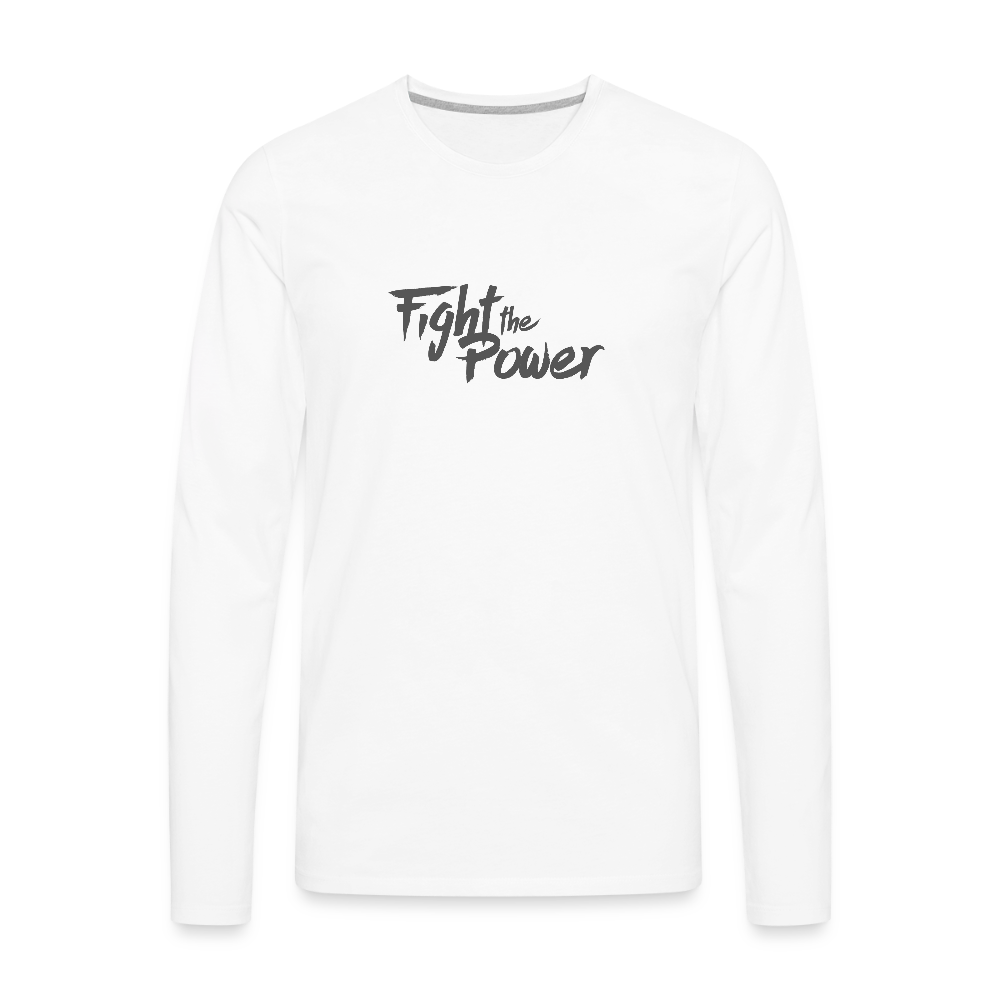 Fight the Power | Men's Long Sleeve Tee - white