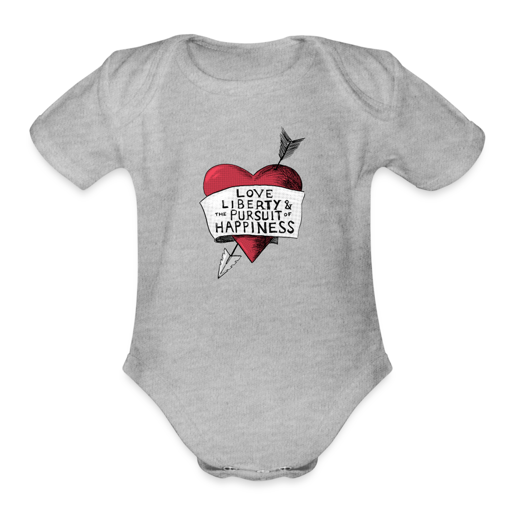 Love, Liberty | Baby Onesie - heather grey