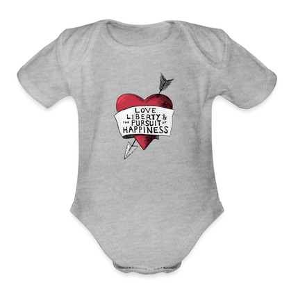 Love, Liberty | Baby Onesie - heather grey