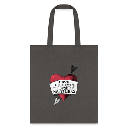 Love, Liberty | Tote Bag - charcoal