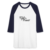 Fight the Power | Baseball Tee - white/navy