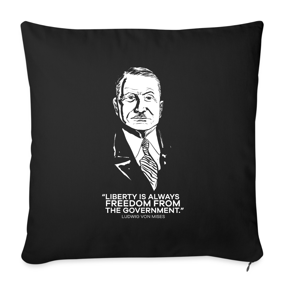 Ludwig von Mises Quote | Throw Pillow Cover - black