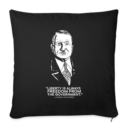 Ludwig von Mises Quote | Throw Pillow Cover - black