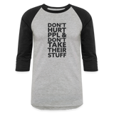 Don't Hurt People | Baseball Tee - heather gray/black