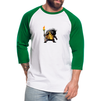 Free the Porcupine | Baseball Tee - white/kelly green