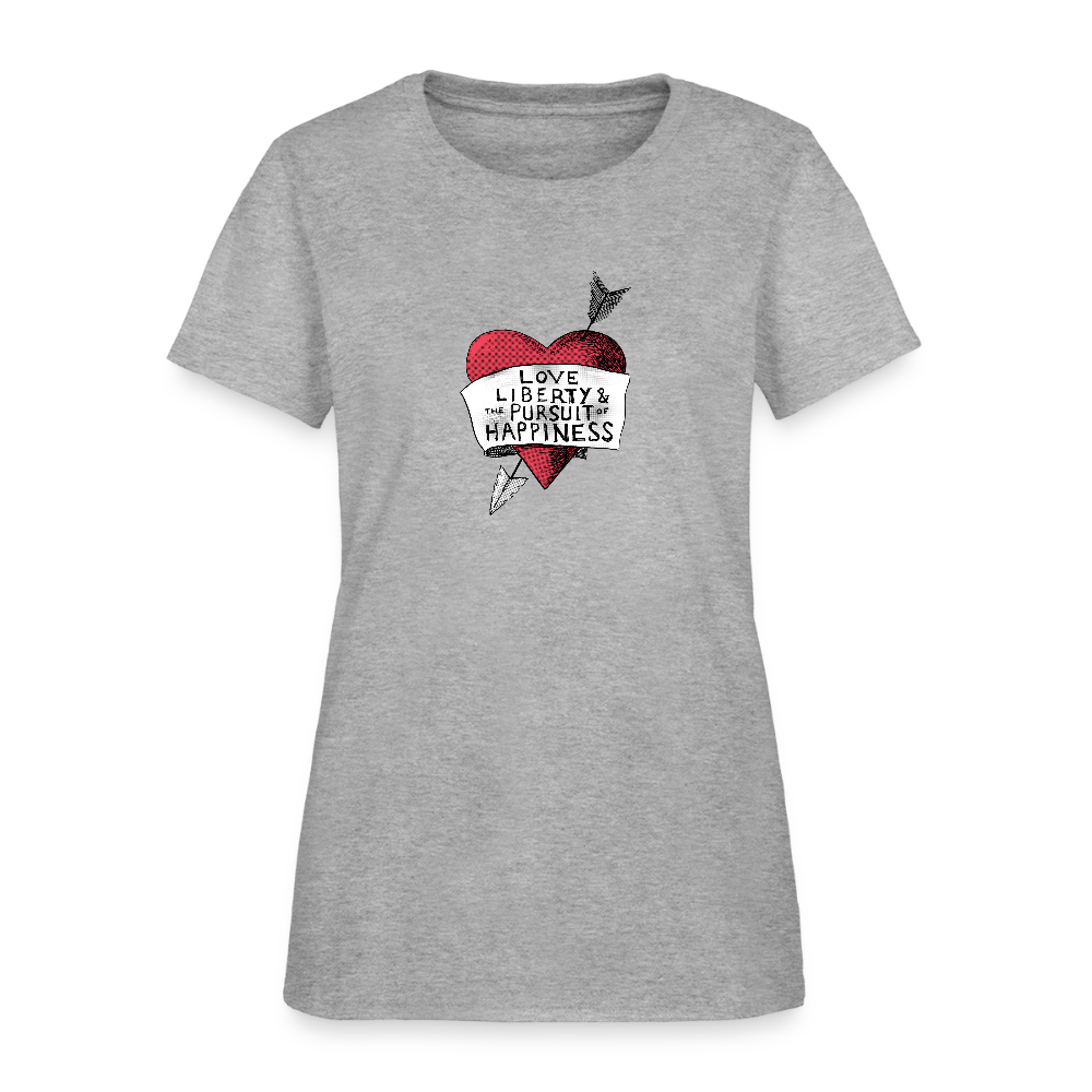 Love, Liberty | Women's Tee - heather gray