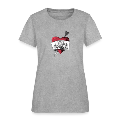 Love, Liberty | Women's Tee - heather gray