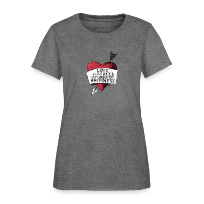 Love, Liberty | Women's Tee - graphite heather